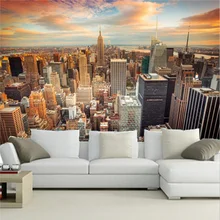 Пользовательские 3D обои фрески США небоскребы Нью-Йорк здание настенная живопись спальня гостиная диван обои домашний декор