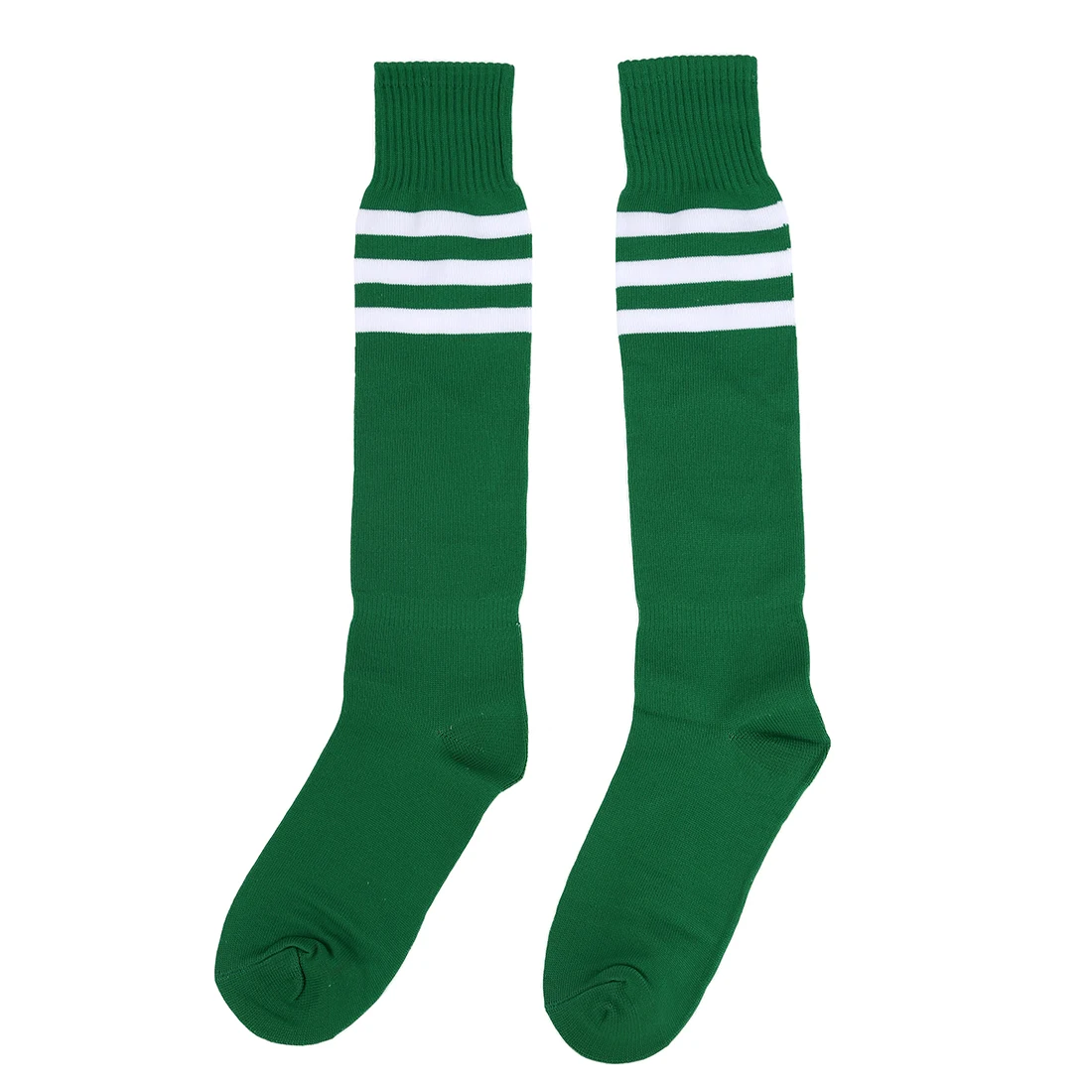 

Old School White Stripe on Green Knee High Athletic Sports Tube Sock