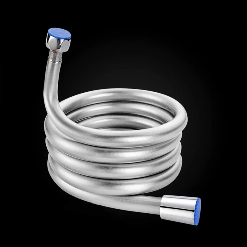 

1.5m/2m High Pressure PVC Silver Shower Explosion-proof Hose Anti-twist PVC Flexible Hand Shower Head 360 Swivel Hose