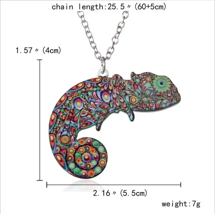 Acrylic coloured drawing Salamander necklace | Украшения и аксессуары