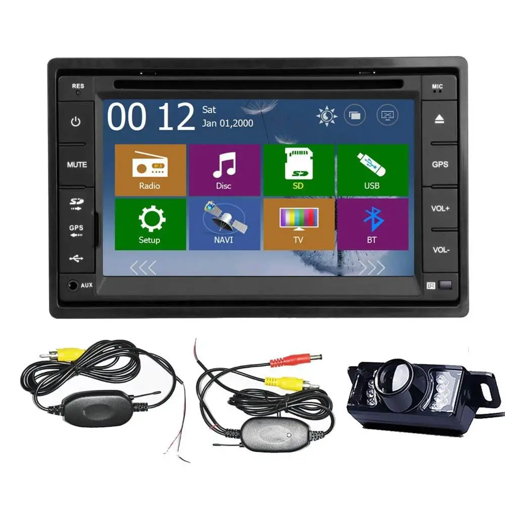Car Autoradio 2 DIN Stereo In Dash GPS Navigation System CD DVD MP3