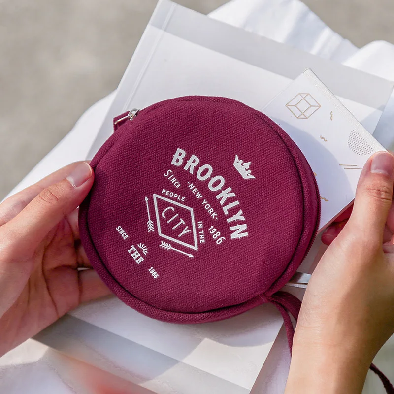 

Cute Round Colletcion Bag DIY Memo Coins Stickers Collected Canvas Bag Gift 1 Piece