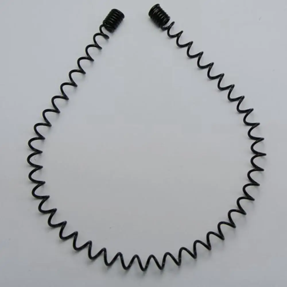 

5 Fashion Unisex Metal Black Spring Spiral Coil Wire Headband Flexible