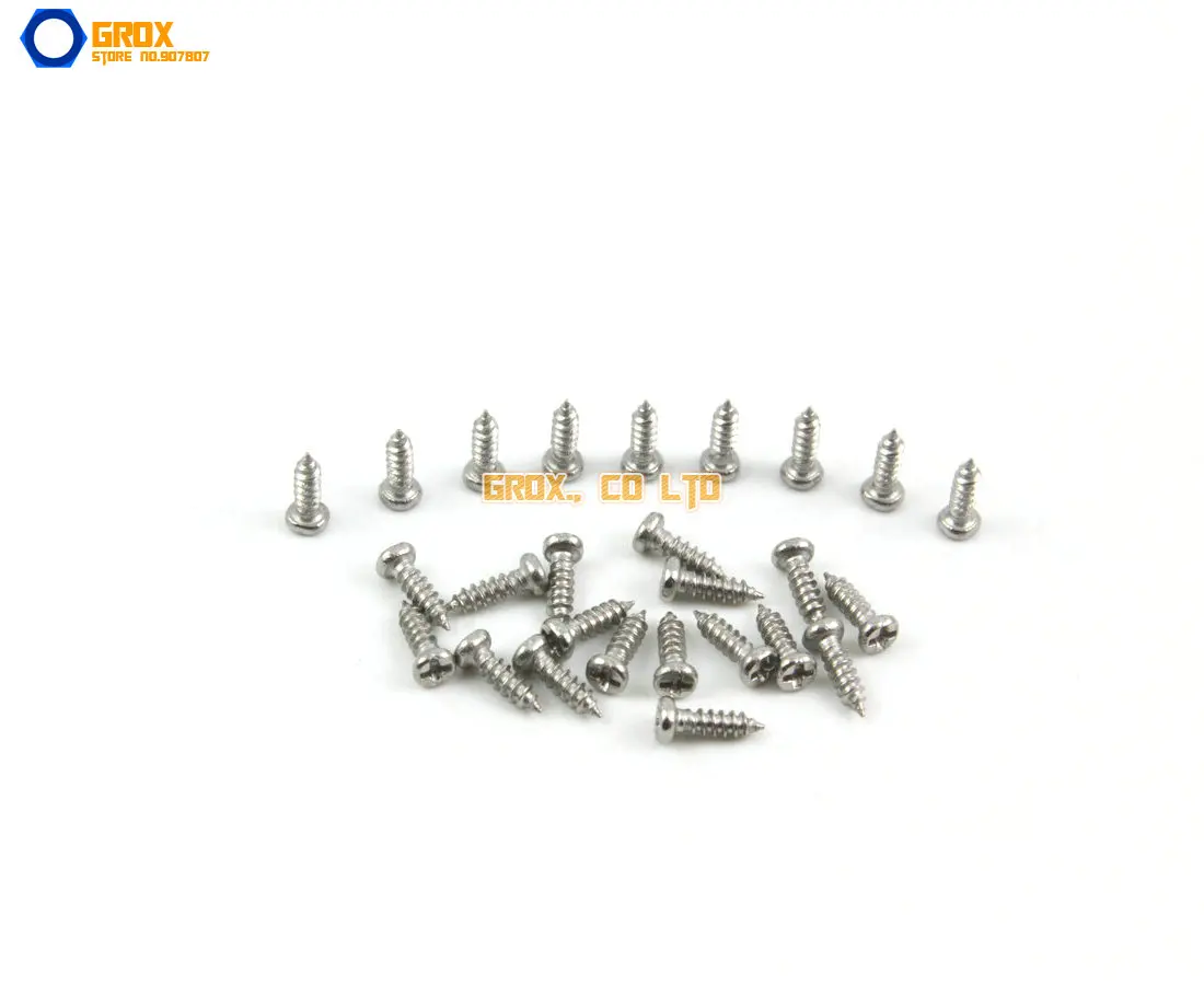 

800 Pcs M1.2*4mm 304 Stainless Steel Phillips Pan Head Self Tapping Screw