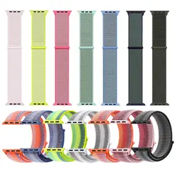 Новый цвет ремешок для Apple Watch Series 3 2 1 42 мм 38 мм дышащей нейлоновой спортивные петли группа для iWatch 123 Мода полос