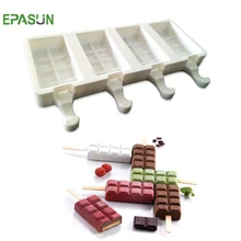 EPASUN 4 Grids Silicone Popsicle Ice Pops Cream Mold Bar Form Maker DIY Frozen Lolly Mousse Cake Mould Freezer Ice Cream Maker cake pops