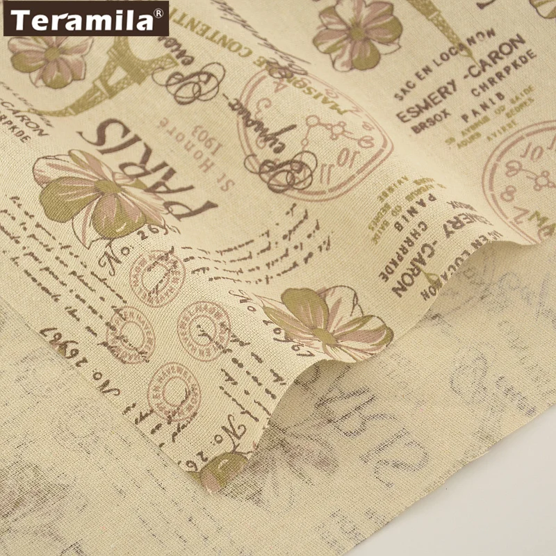 TERAMILA тканевая хлопчатобумажная ткань с принтом башни и цветов занавес подушка