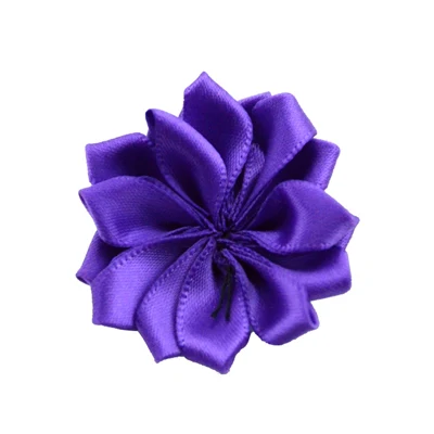 Упаковка 20 шт./партия ручная работа диаметр 3,8 см лента из ткани Искусственный цветок розы DIY для свадебная бутоньерка Цветы Аксессуары для волос - Цвет: Фиолетовый