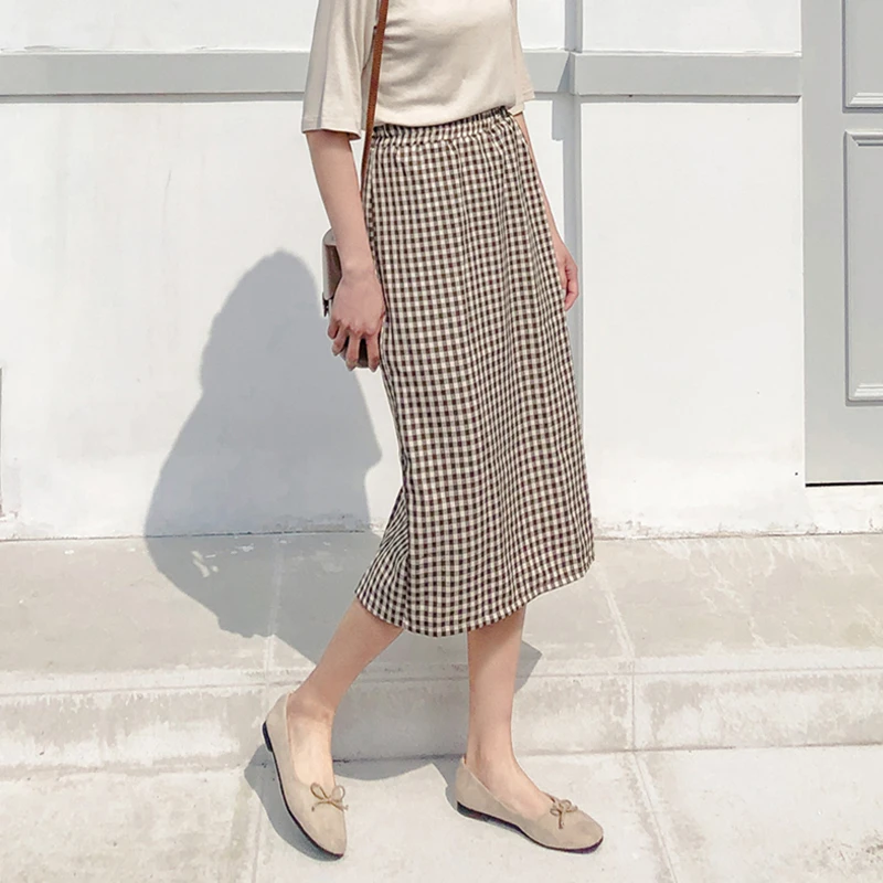 

Women's Skirts Casual Lady Kawaii Punk Casual Slim Plaid Skirt Female Korean Girl Ins Chic For Women Punk Casual Ulzzang
