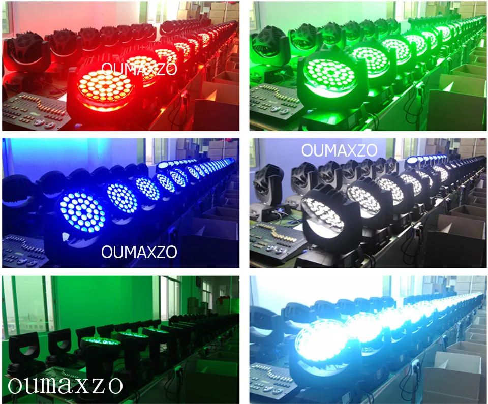 Luz em Movimento 4 Pçs e lote & Flightcase 36 10 w 36 1 Zoom Levou da Cabeça Rgbw 4in 10 w 4in 1 Rgbw Cree Led Zoom Moving Head Wash dj Americano 6 Efeito de Iluminação de palco