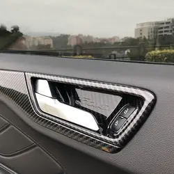 JY углеродного волокна Стиль ABS межкомнатных дверей окантовка ручки Подрезка Автомобиль Стайлинг Обложка Аксессуары для Ford Focus MK4 2019