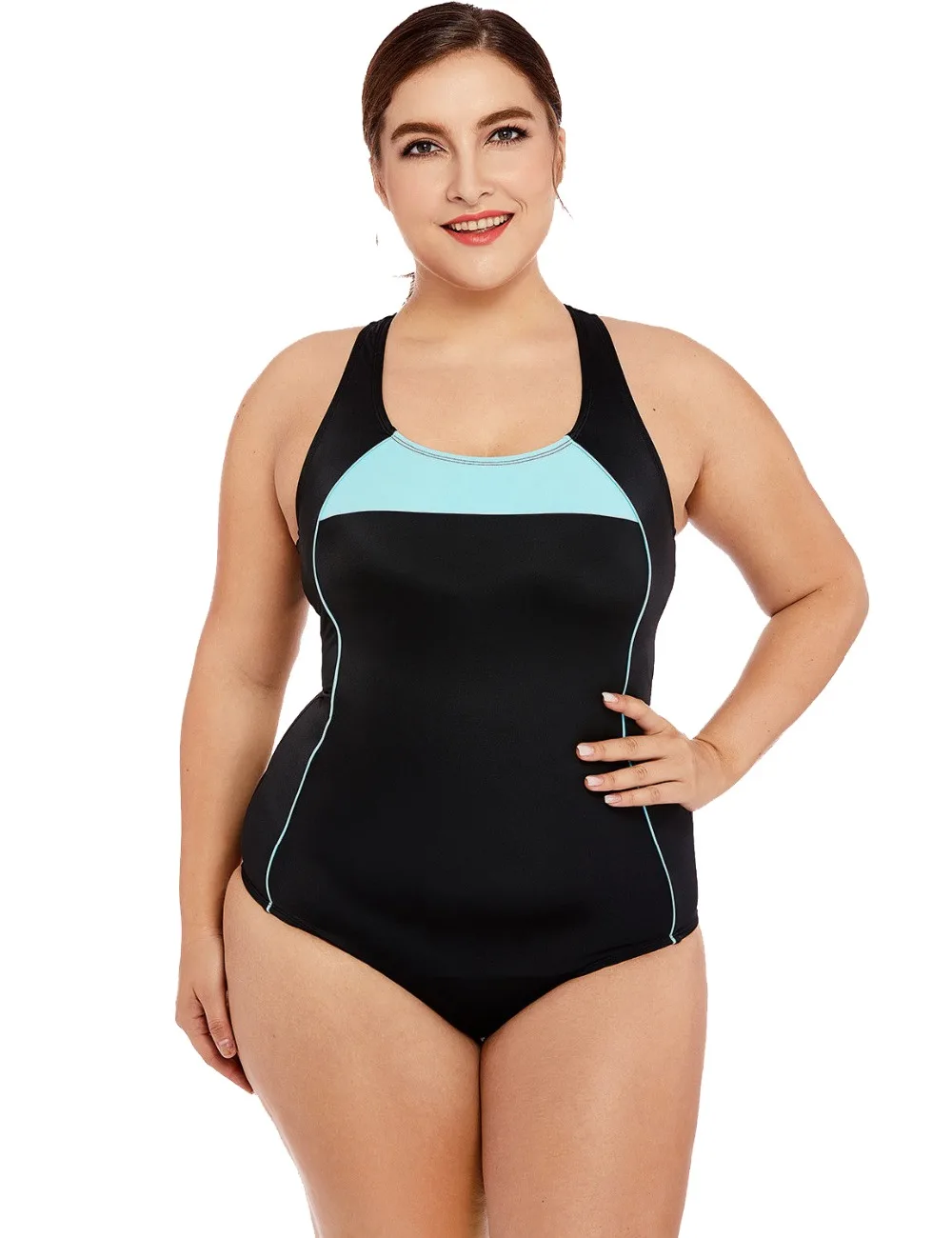 Women's Athletic One Piece Sleeveless Racing Diving Swimwear Plus Size Swimsuit L XL 3XL 4XL - buy at the price of $19.57 in aliexpress.com | imall.com