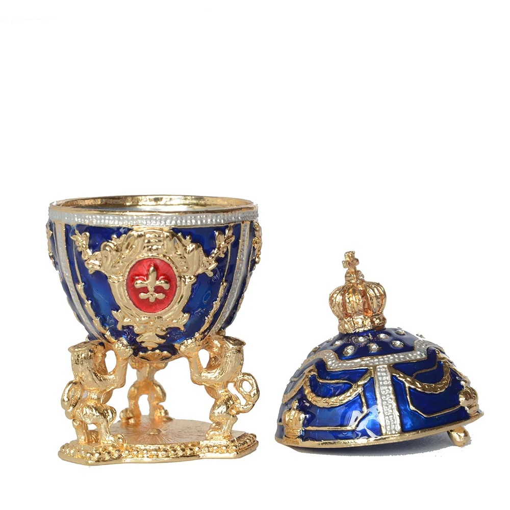 Новое поступление, русская шкатулка для украшений с изображением Льва faberge egg w, пасхальное яйцо, украшенная драгоценными камнями, металлический подарок для нее, рождественские подарки