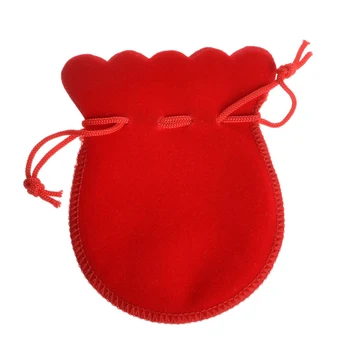

50Pcs 7x9cm Red Velvet Pouch Calabash Shape Drawstring Jewelry Pouches Gift Bags For Packing Jewelry Packaging Gift Bags H2105