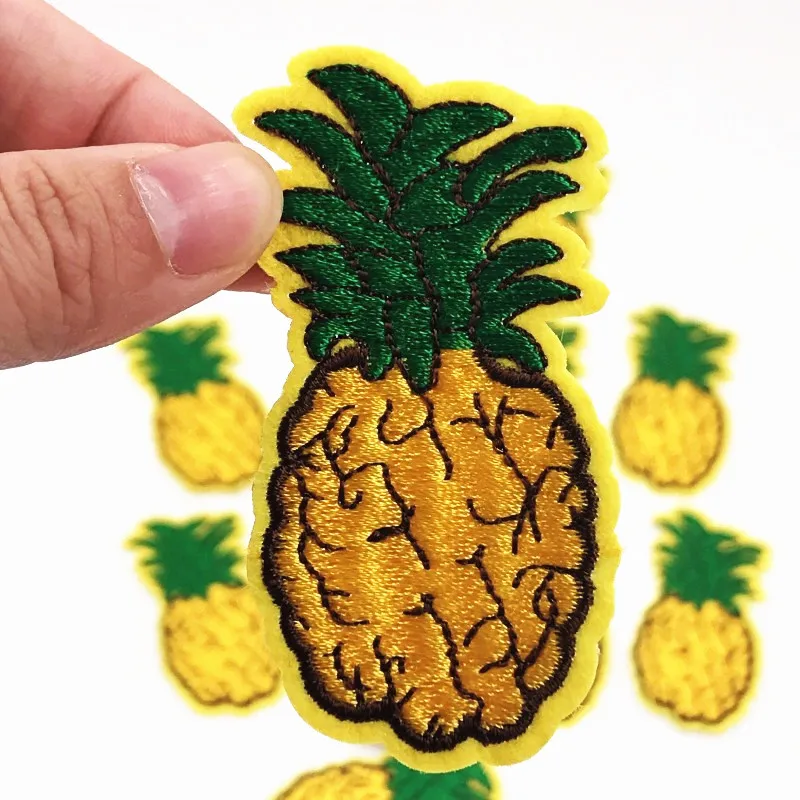 10PCS Pineapple Fruit Iron on Embroidered Clothes Patches Clothing