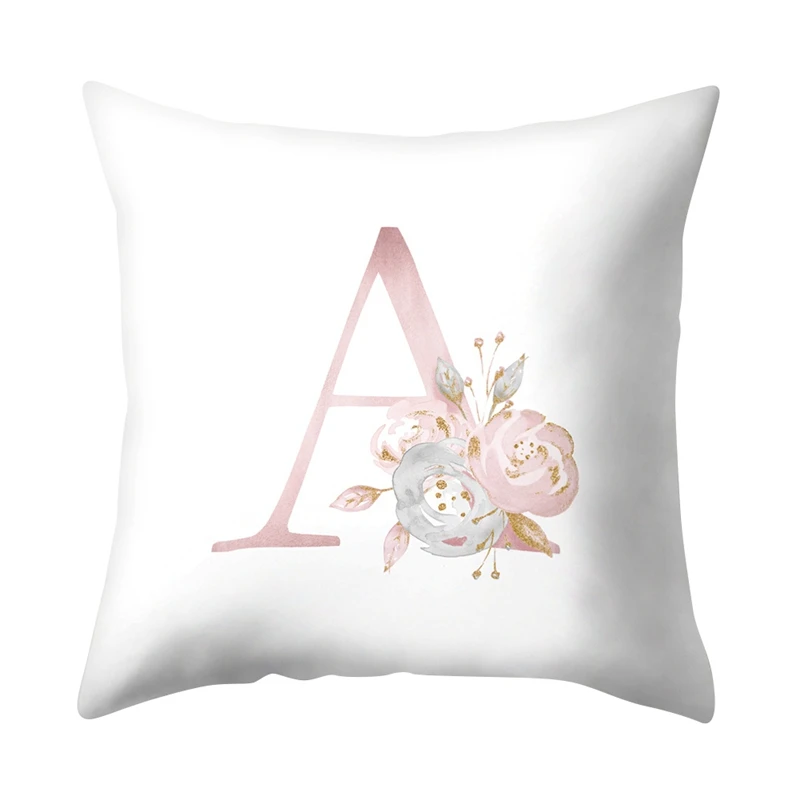 

26 Letters Pillowcase Cover for Couch Bedroom Living Room A to X