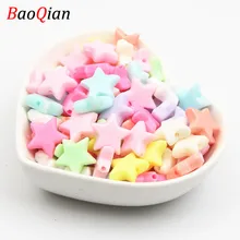 Diy estrela forma contas de plástico doce cor acrílico contas jóias fazendo crianças colar acessórios 50 pçs/lote