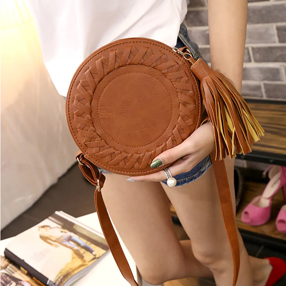 Women's Round Messenger Bag, Casual Shoulder Crossbody Handbag_voghion.com