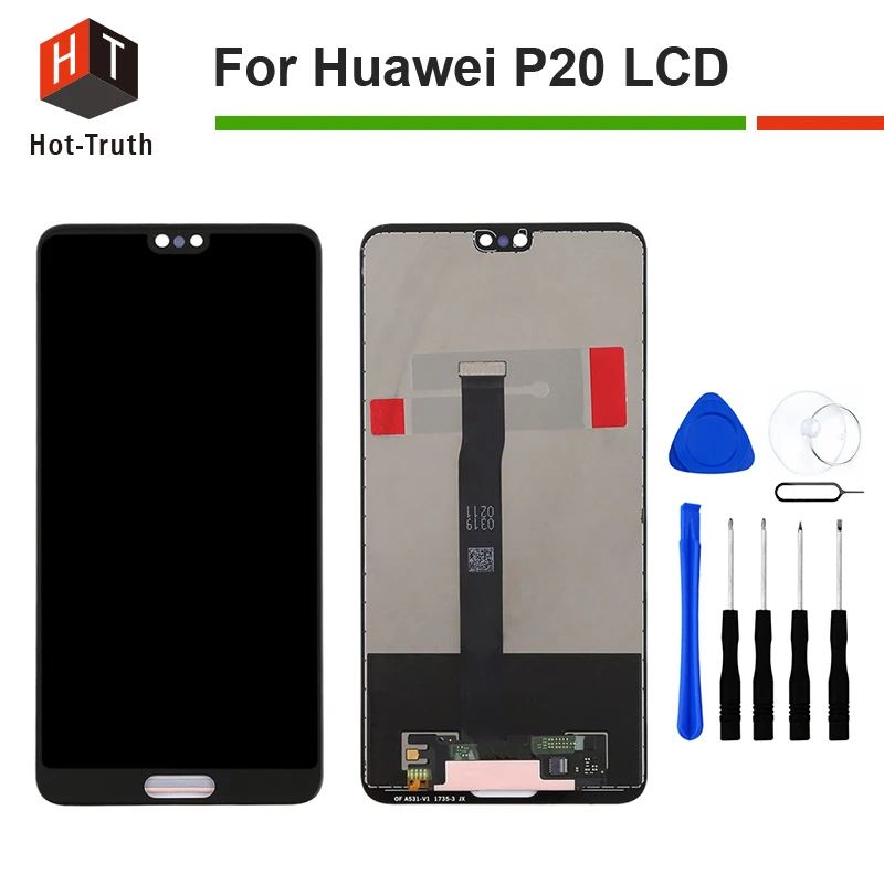 

Hot-Truth For Huawei P20 EML-AL00 LCD Display with Touch Panel Screen Digitizer Assembly Replacement 5.8 inch 100% Tested+Tools