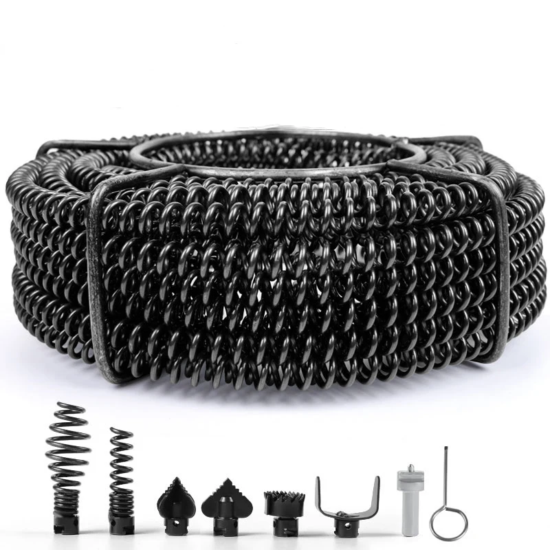 

Custom12m Length Household Drain Pipe Dredger Brush Extension Spring Cleaning Sewer Dredger Compression Spring With Connector
