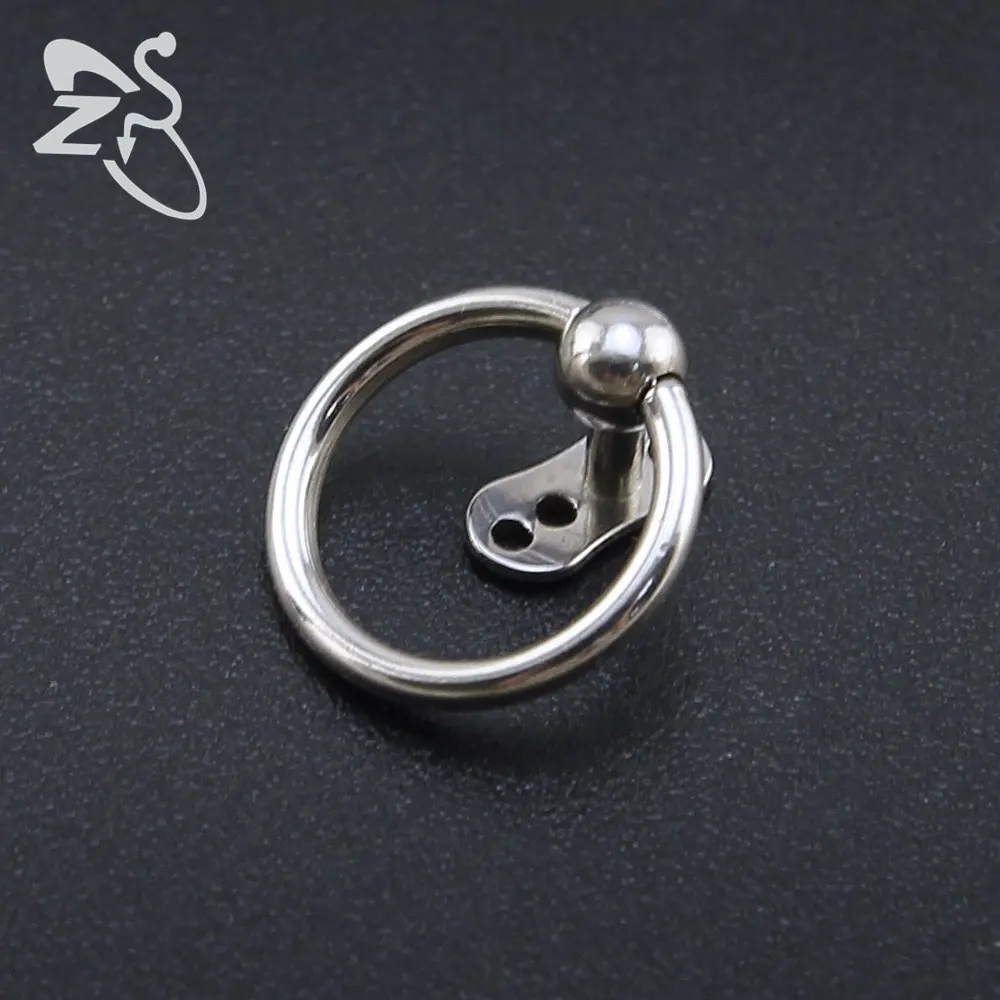 ZS 1PC Stainless Steel Round Circle Ring Internally Threaded Dermal