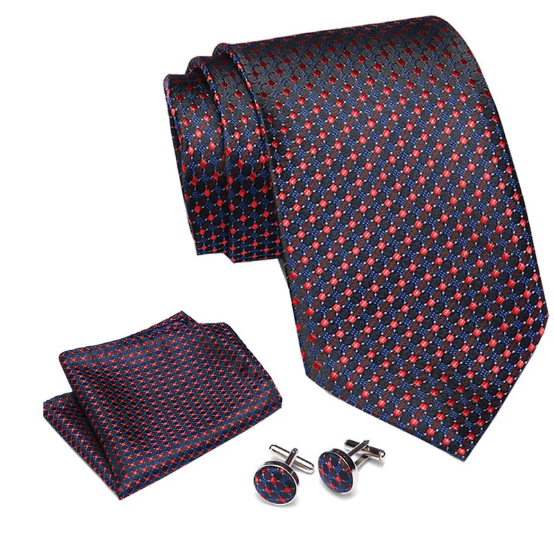 

High Quality Tie Set for Men Blue Floral Tie and Handkerchief Silver Necktie Man Corbatas Hombre Pocket Square Set Wedding Tie