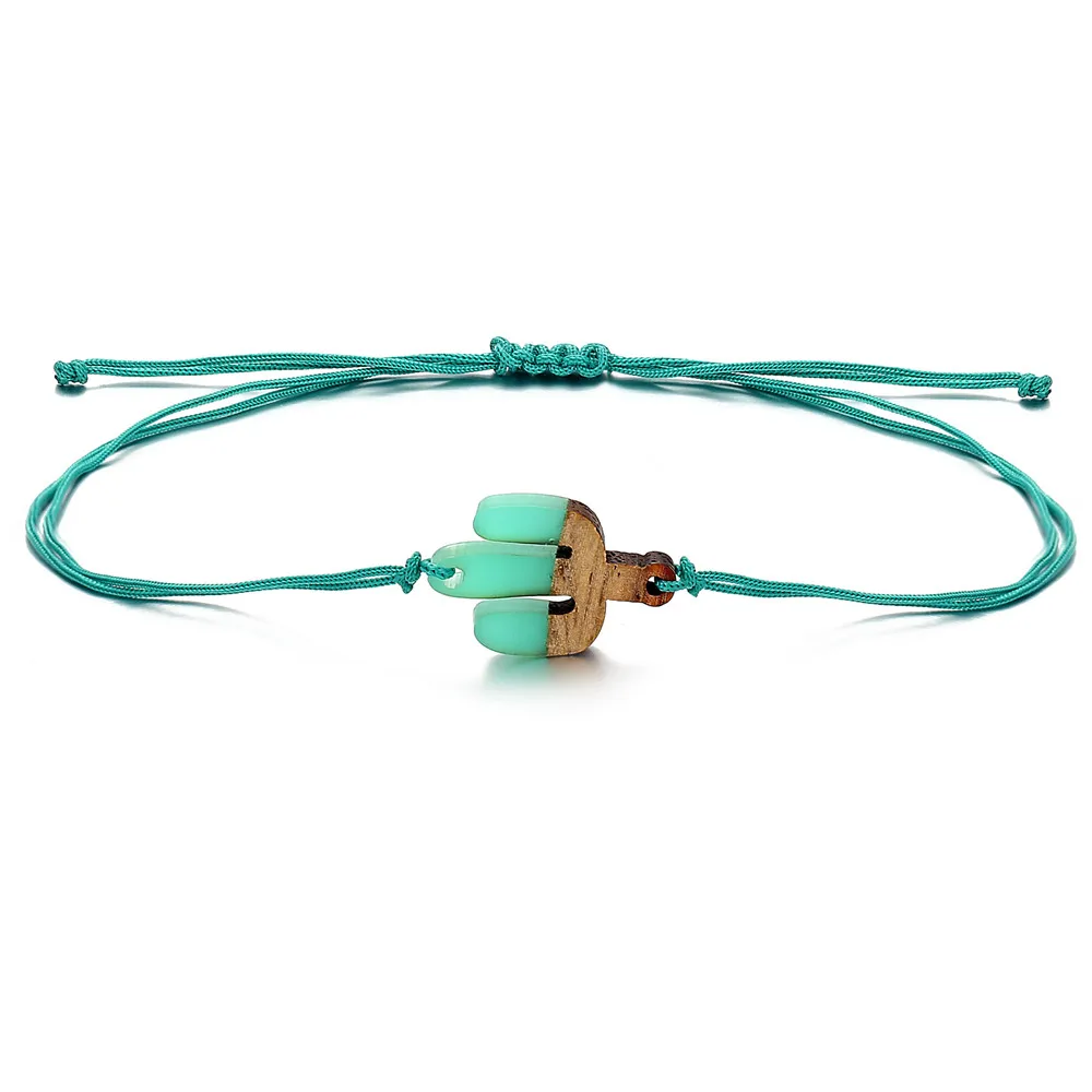 MLING новейший модный браслет-цепочка винтажный браслет в форме сердца кактус регулируемый деревянный браслет для женщин