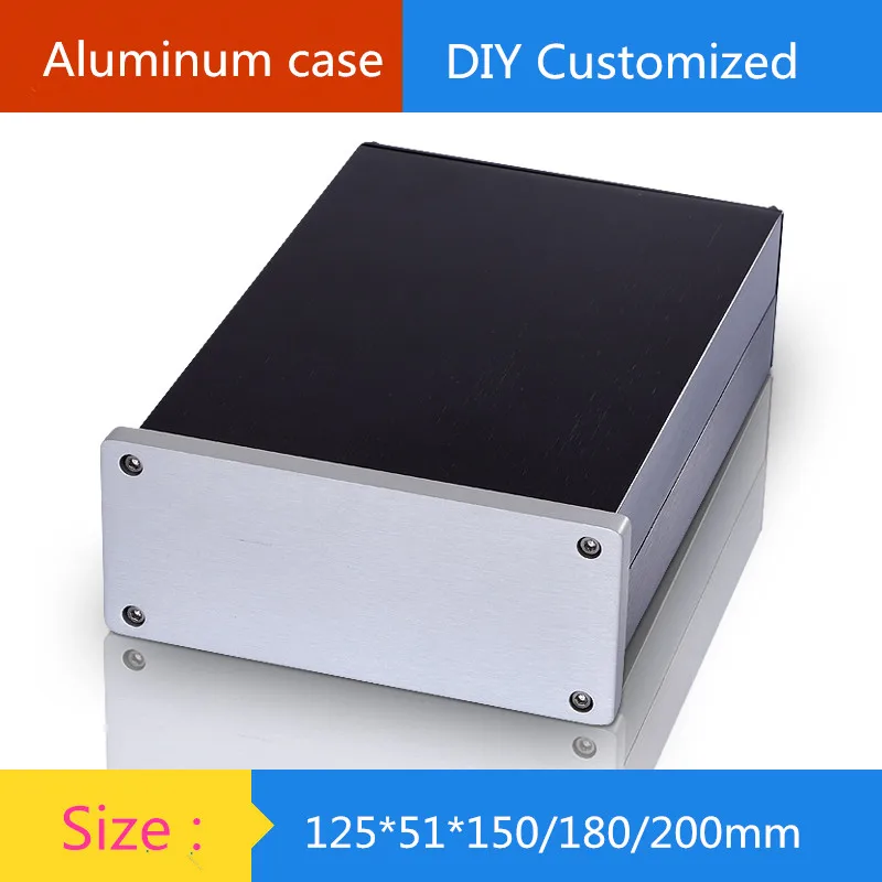 Diy amp case 125*51*150 мм алюминиевый усилитель ЦАП шасси HIFI труба Шасси Корпус питания/AMP
