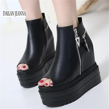 

high-heeled shoes women's wedge fish-billed shoes increased sandals women's summer sexy thick-soled Roman women's shoes 2018 new