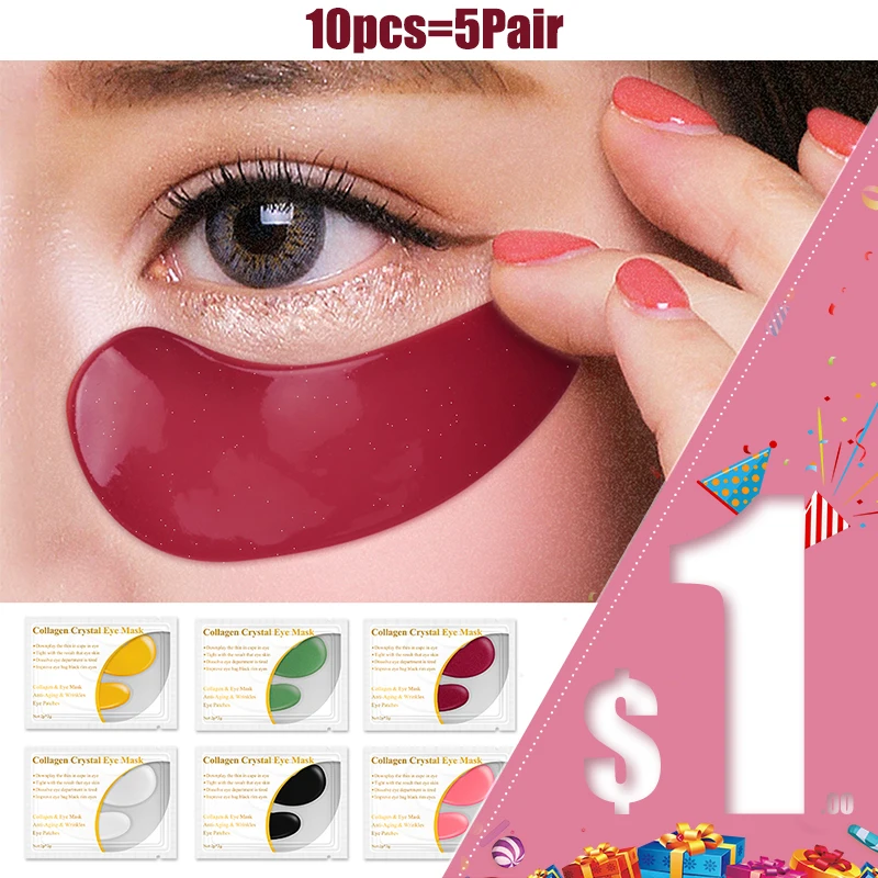 

LANBENA Eye mask serum 5Pair/10PCS Gold collagen 24k gold serum for eyes care Moisturize Dark Circles Eye Patches