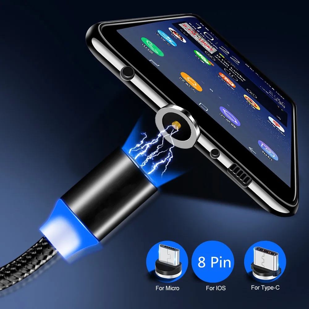 Быстрое зарядное устройство QC 3 0 USB и 1 м Магнитный кабель типа C для Samsung galaxy S8 A8 A9