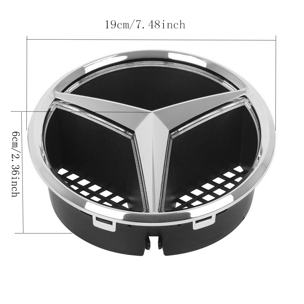 Freenexteli870ringtones 激安 Sitaile 車 Led ライトフロントグリルロゴエンブレムワッペンメルセデス ベンツ Hood オーナメントスナップインサイズ 19 センチ 7 48 インチ W4 青 赤 通販 価格
