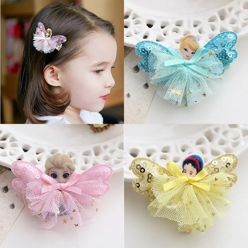 

Children's sequins cartoon hair clips Princess lace flower hair clips Little girl hairpin hair accessories children's hair clips