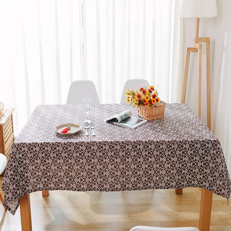 pure linen cotton table cloth coffee tea table cloth embroidery flower