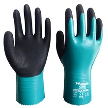 4132 химическая устойчивая Защитная перчатка нитриловая полностью погруженная водостойкая Рабочая перчатка маслостойкая Удобная антибиотик