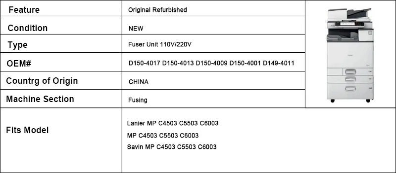 Отремонтированный 90% Блок предохранителя D150-4017 D150-4013 для Ricoh MP C4503 C5503 C6003 Блок предохранителя MPC4503 MPC5503 MPC6003