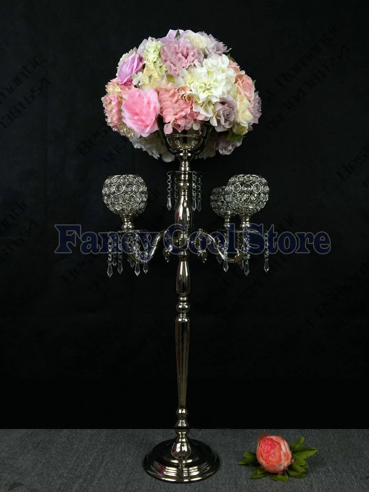 90cm Tall 5 arms Silver candelabras Flower Stand,Table candelabrum
