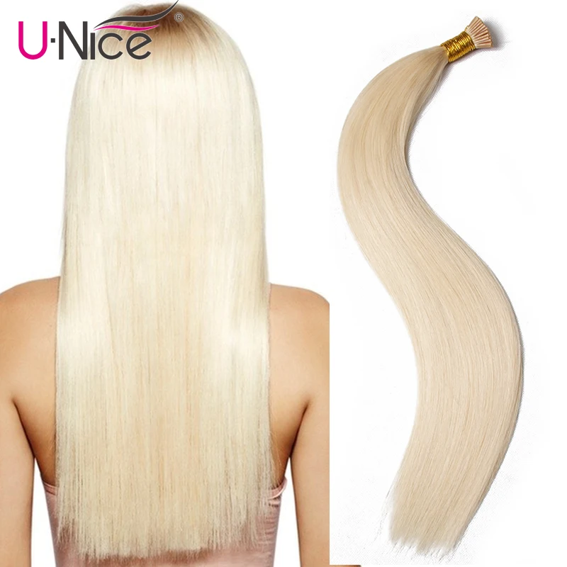 Волосы UNICE 18 "20" 22 "24" Итальянский кератин u-кончик/кончик для наращивания волос 1 г/локон блонд #613 в наличии 100% человеческие волосы для