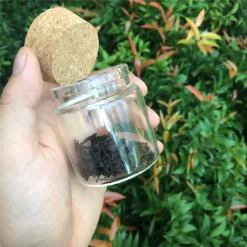 

90ml Glass Saffron Bottles with Corks Food Grade Jars For Saffron Transparent Clear Empty Bottles 57x60x43mm 6pcs/lot