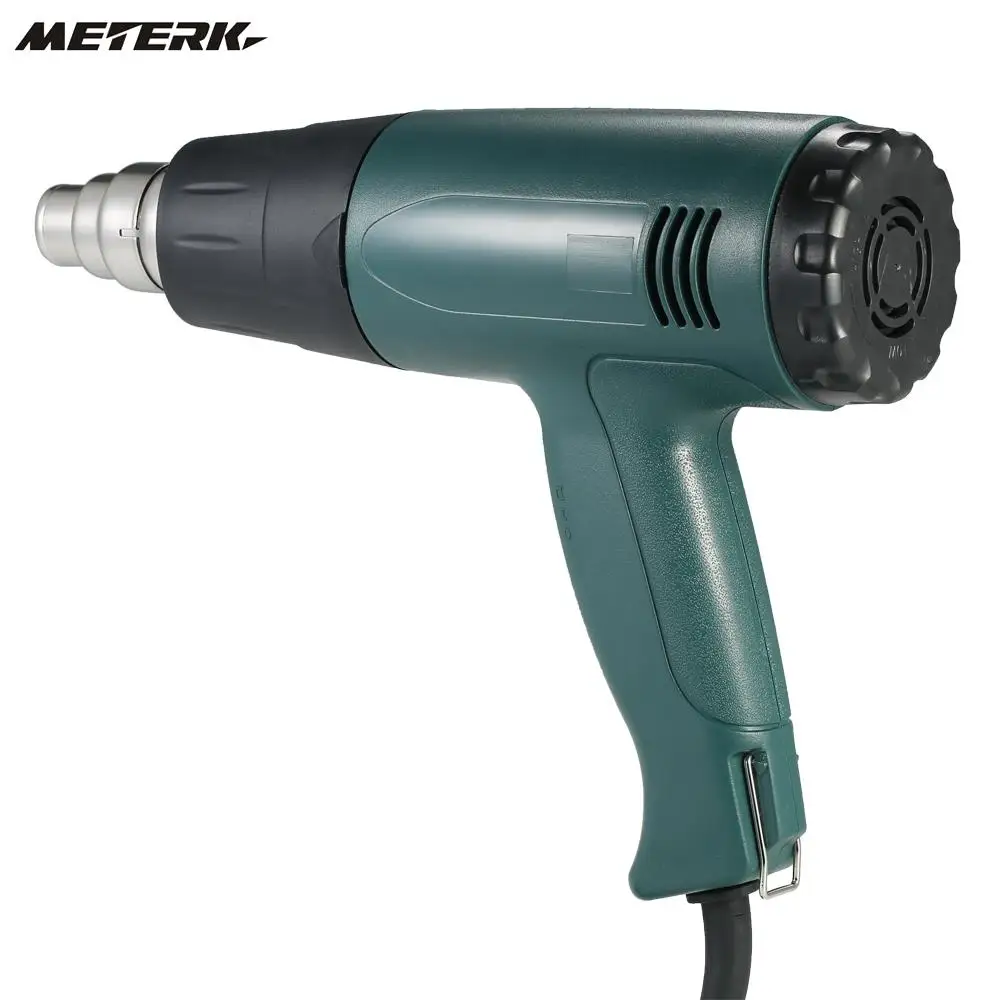 

Meterk Temperature-controlled Electric Hot Air Gun Heat Gun Tool Set with 4pcs Nozzles 1800W AC220V Paint Stripper Air Blower