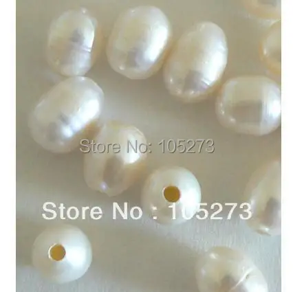 

Wholesale Loose Pearl Jewelry 10pcs Large 2mm Hole Freshwater Pearl Beads Rice Ivory White Color 9-10mm New Free Shipping