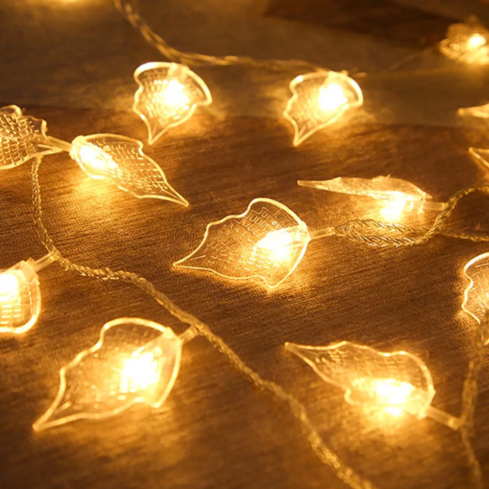 

10M 100leds Leaves Shape LED String Lights Holiday Decor Outdoor Christmas Led Lights Flashing Lights String Willow Tree Leaves