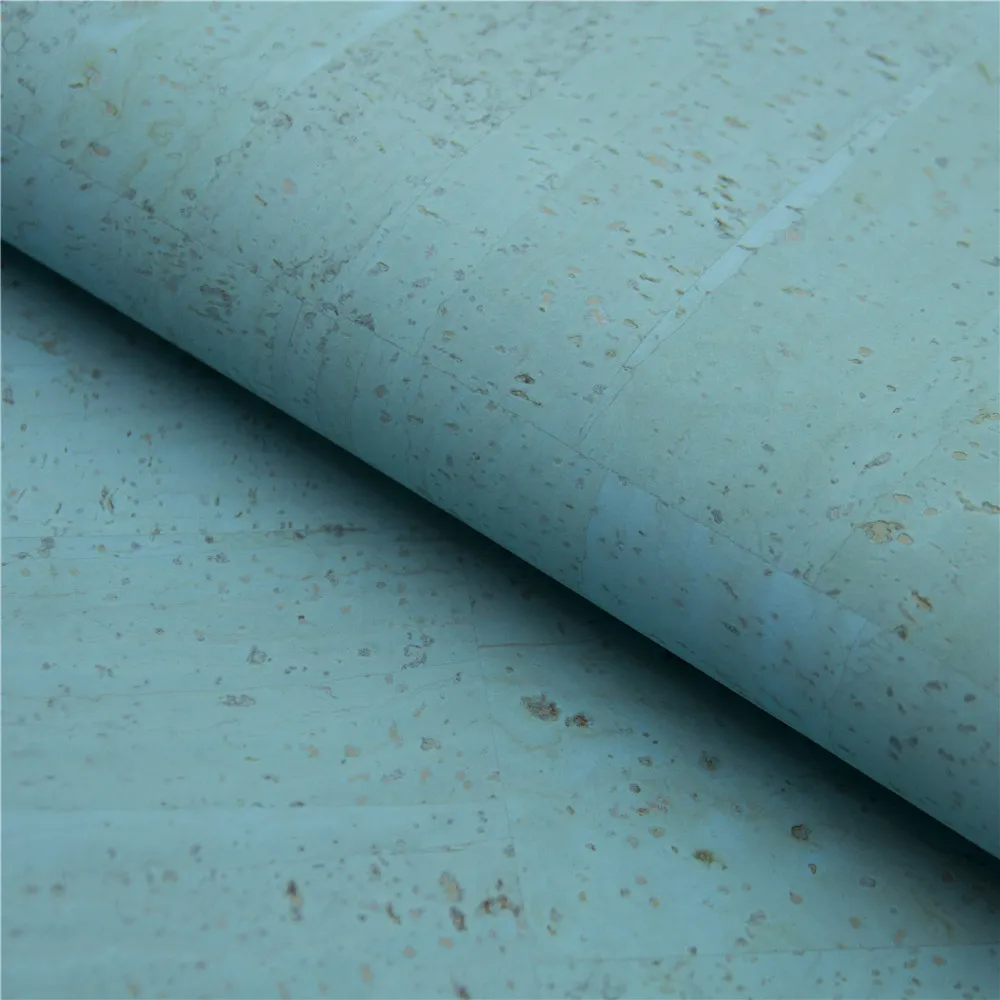 Пробковой ткани цвет небесно-синий португальский природного Материал светло-голубой цвет пробковой ткани натуральной пробки Vegan ткань