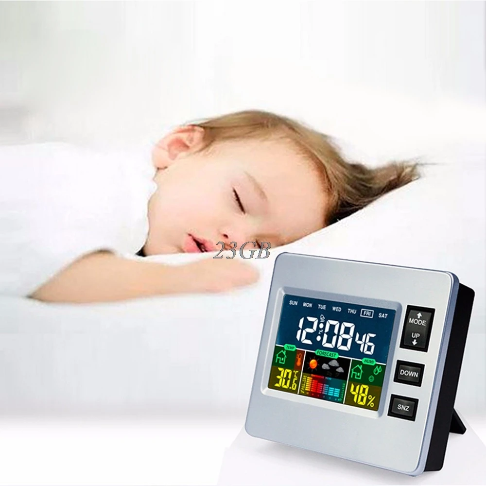 

Wireless LCD Weather Station Thermometer Hygrometer Forecast Tester Alarm Clock M22
