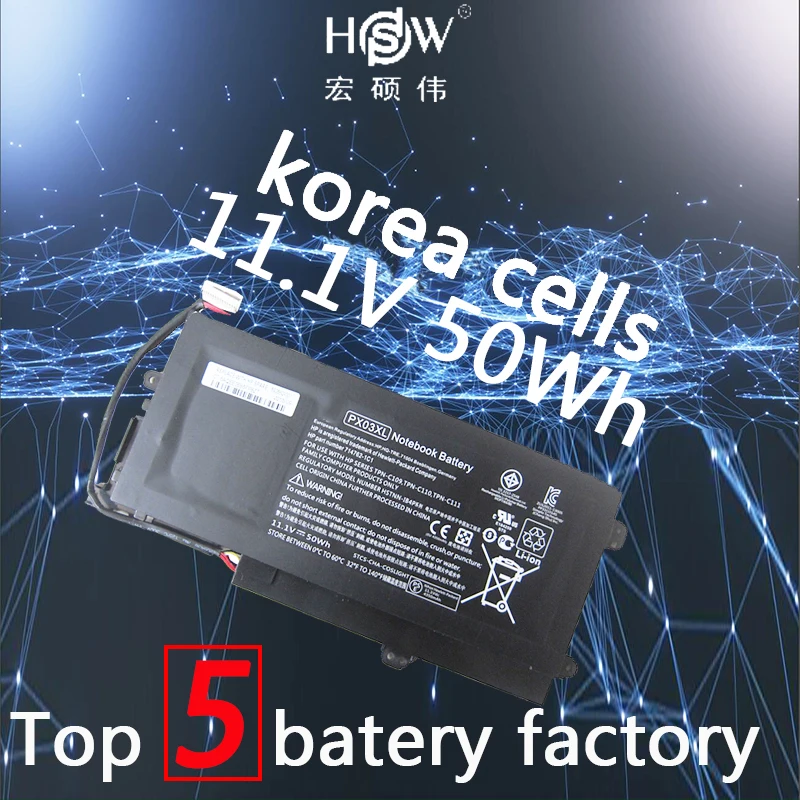 

HSW 50wh Battery for HP PX03XL TPN-C109 C110 C111 for TPN-C109 C110 C111 715050-001 714762-1C1 for ENVY M6-K 14 series