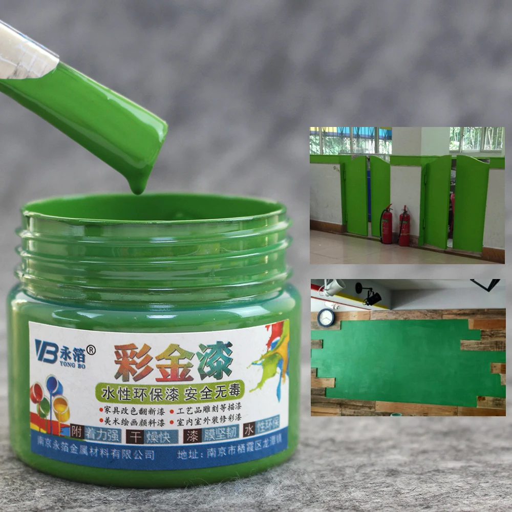 One Bottle Bright Green Paint, 100 G, Metal Lacquer, Wood Paint, Tasteless Water based Paint