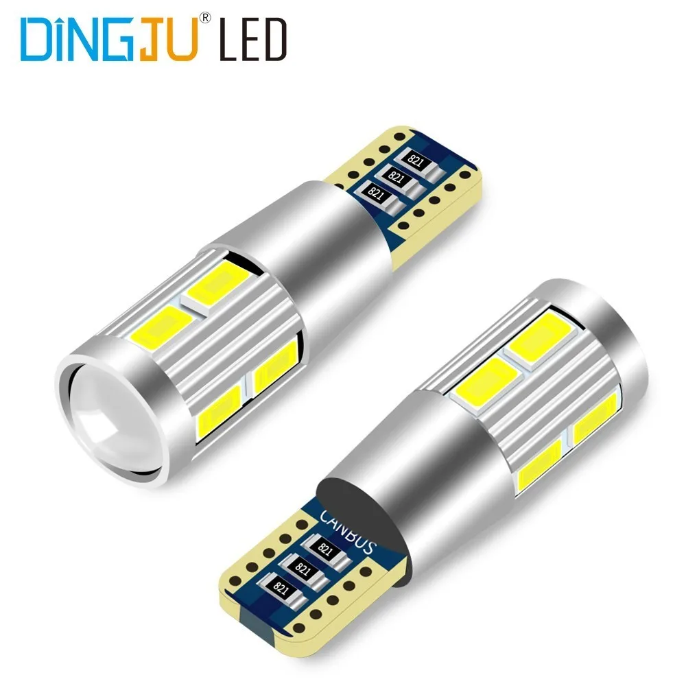 2 шт. T10 10SMD 5730 светодиодный автомобильные Габаритные фонари W5W 501 10SMD 5730 светодиодный автомобиль авто габаритный фонарь парковочная лампа Canbus без ошибок автомобиля светильник