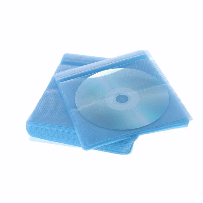 CD DVD Double Sided Cover Storage Case PP Bag Sleeve Envelope Holder 100Pcs