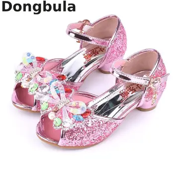 

Children's High Heels New Summer Girls Sandals For Kids Baby Princess Shoes Party Dress Wedding Dance Students Performance Shoes