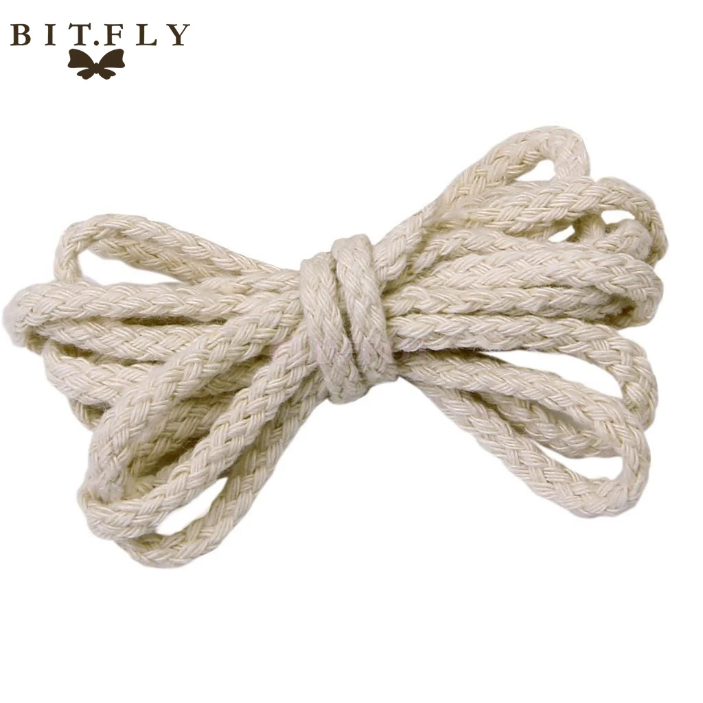 5mm 90m Natural Braided Woven Twisted Cotton Cord Rope DIY Craft Beading Packing String Decor